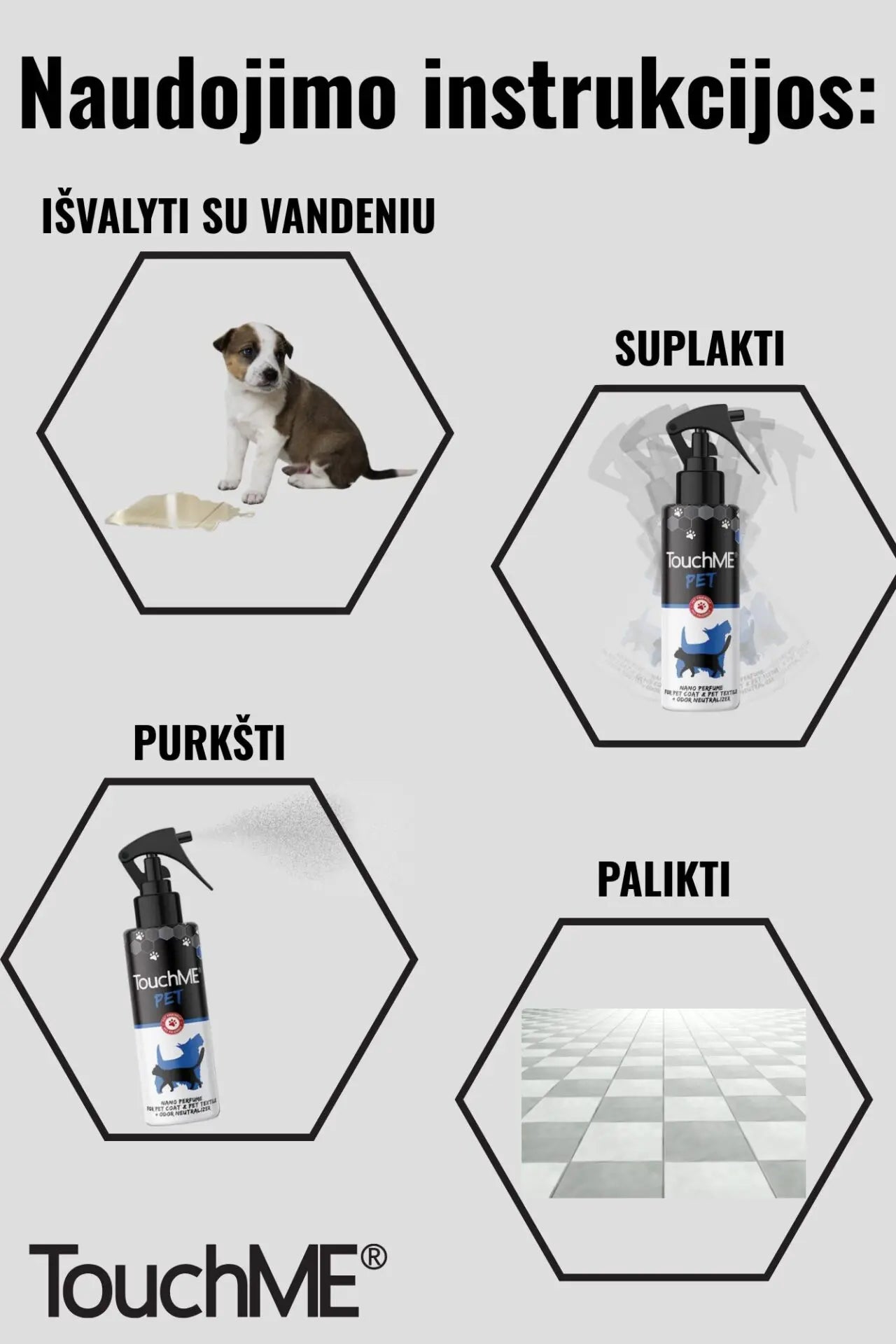 TouchME® PET URINE ODOR & STAIN REMOVER