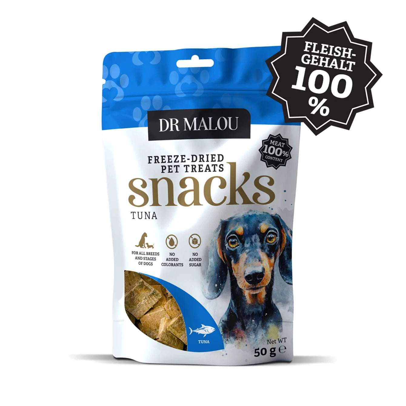 „Dr. Malou” 100% tunas - liofilizuotas šunų užkandis 50g