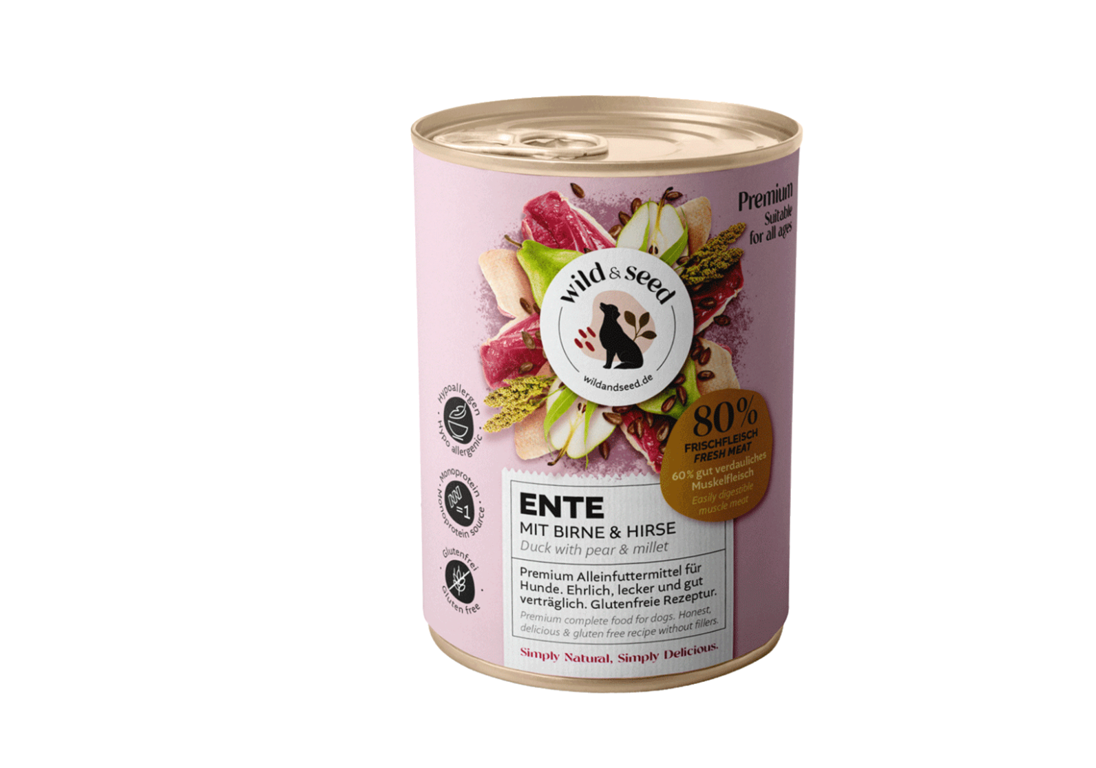 „Wild&Seed – Antiena su Kriauše“ – Premium visavertis šunų ėdalas 400g.