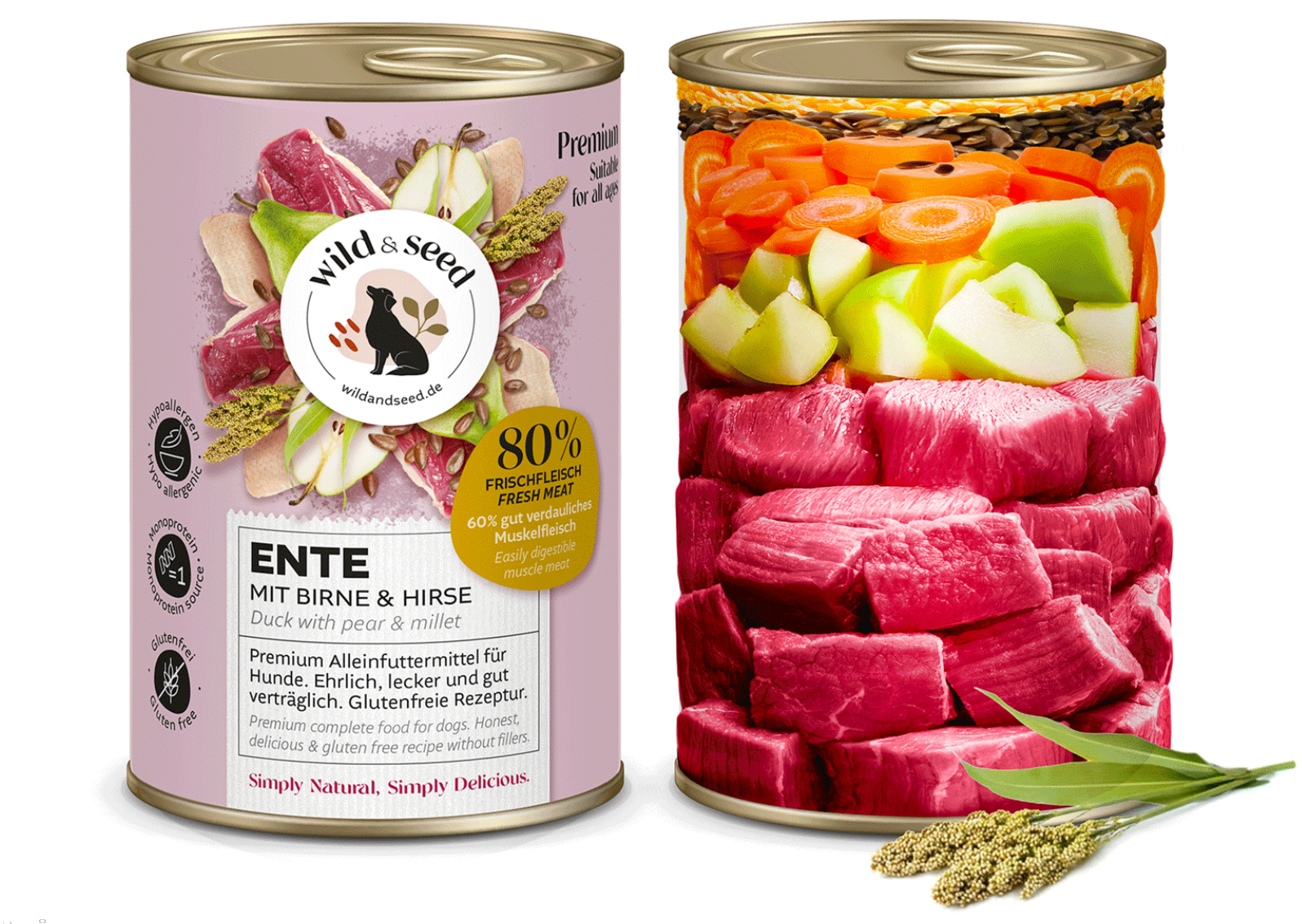 „Wild&Seed – Antiena su Kriauše“ – Premium visavertis šunų ėdalas 400g.