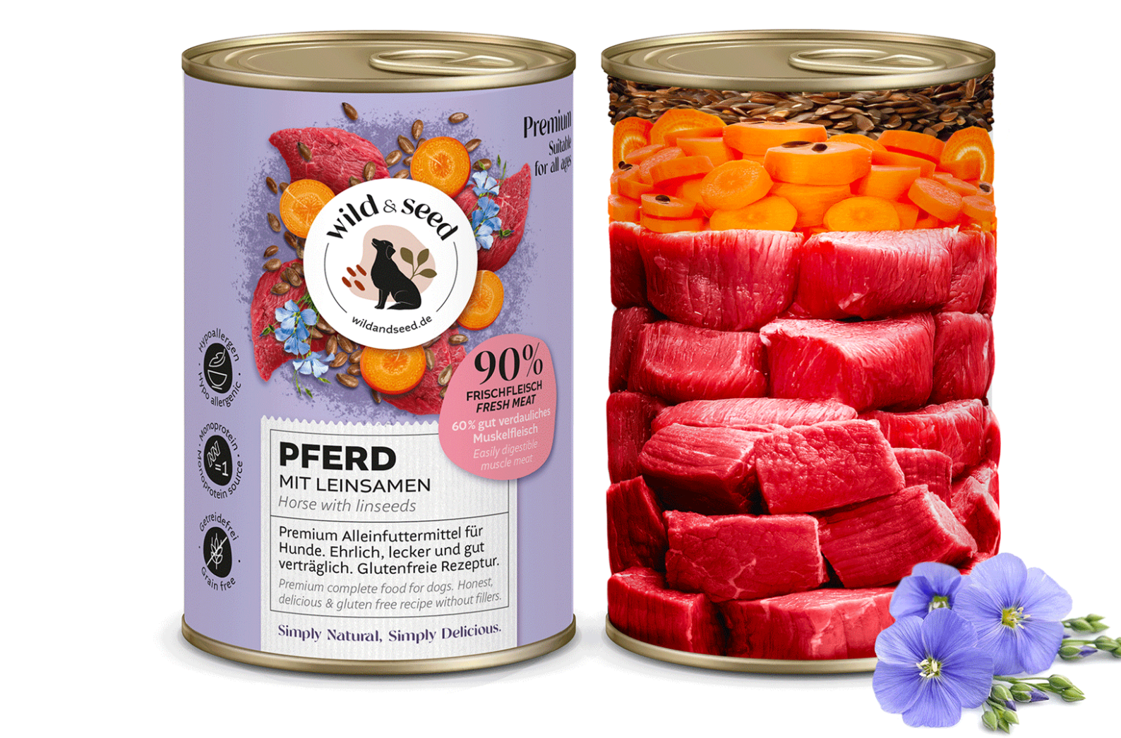 Arkliena su linų sėmenimis – Premium visavertis ėdalas šunims