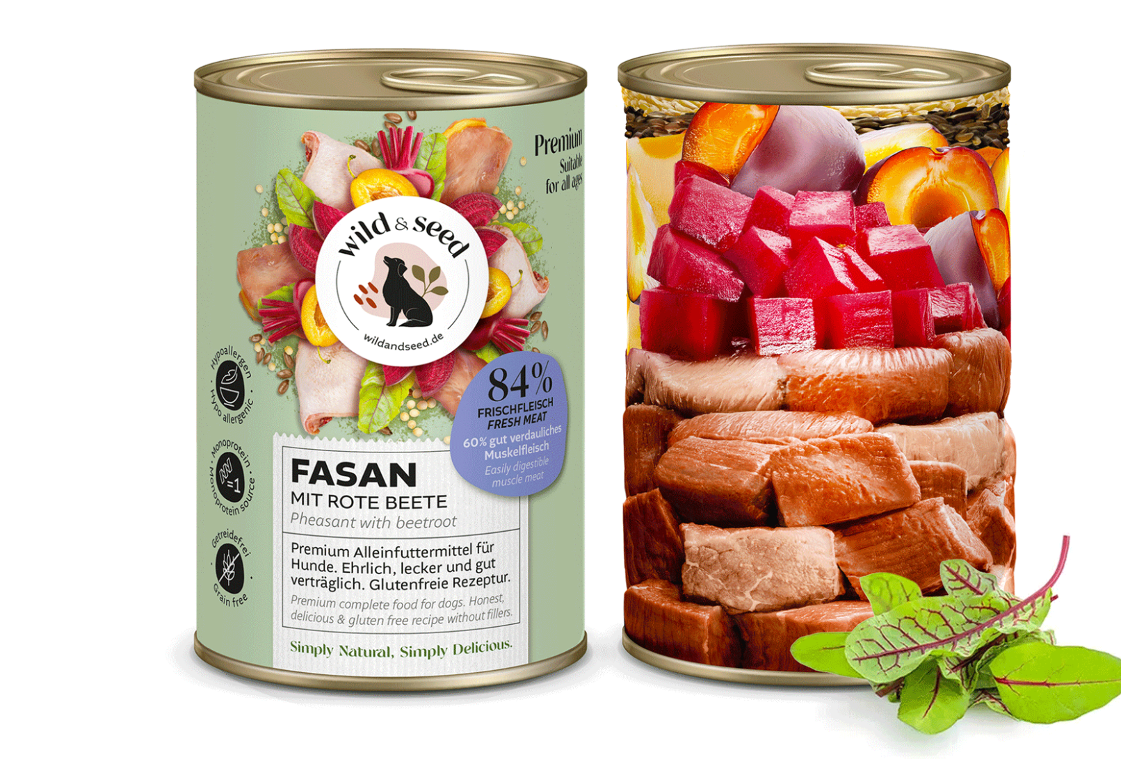 „Wild&Seed Fazanas su Raudonuoju Burokėliu“ – Premium visavertis ėdalas šunims